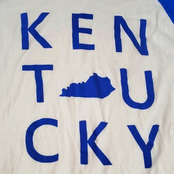 Kentucky Wildcats UK Navy Blue Baseball Quarter Sleeve Oversized Top Womens XS - Picture 3 of 13